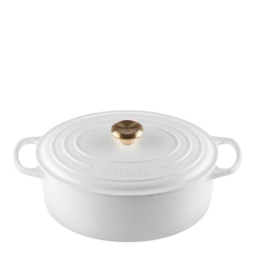 Le Creuset - Signature gjutjärnsgryta oval 31 cm 6,3 L white