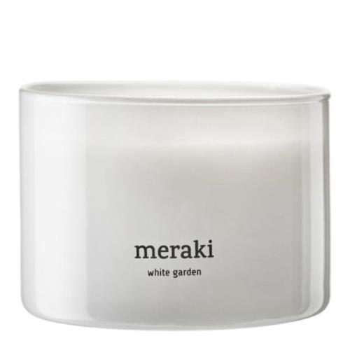 Meraki - Doftljus white garden 7,5x10 cm vit