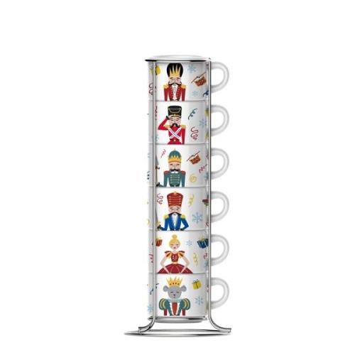 Bialetti - Moka Express CC 2024 espressokoppar i ställ 6,5 cl 6-pack m...