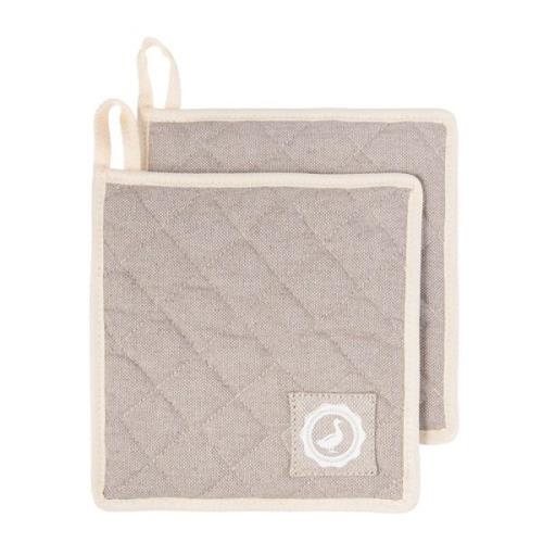 Anders Petter - Signerat grytlapp 20x20 cm 2-pack sand