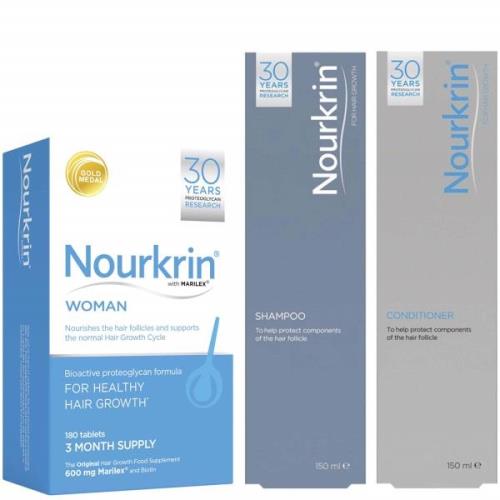 Nourkrin Woman Value Pack – 180 Tablets + Shampoo & Conditioner (2 x 1...