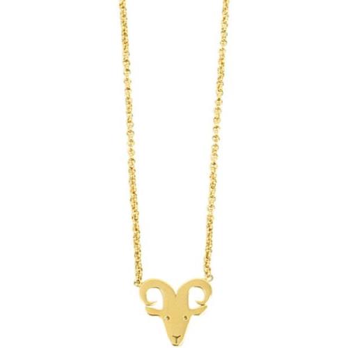 A&C Oslo Zodiac Steel Gold Necklace Aries