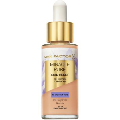 Max Factor Miracle Pure 2In1 Skin Reset Serum Foundation 02 Fair to li...