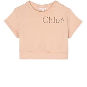 Chloé Logo Kortärmad Sweatshirt Rosa 14 år