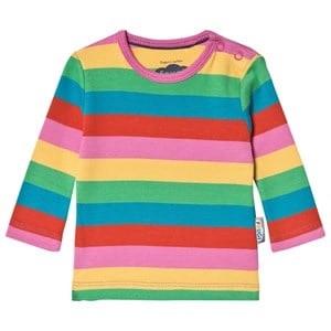 Frugi Favorite Långärmad T-shirt Foxglove Rainbow Stripe 0-3 mån