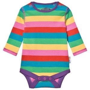 Frugi Favorit Baby Body Foxglove/Rainbow Stripe newborn