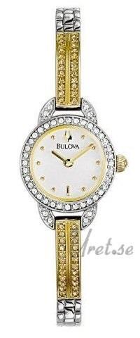 Bulova Damklocka 98L108 Crystal Dam Vit/Stål Ø19 mm