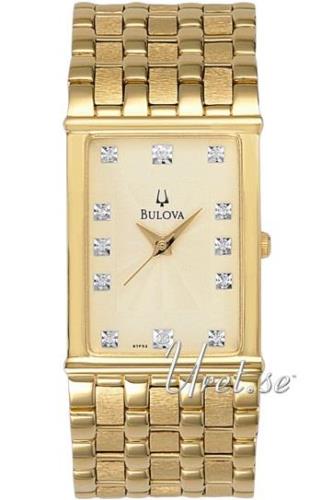 Bulova Herrklocka 97F52 Diamond Champagnefärgad/Gulguldtonat stål