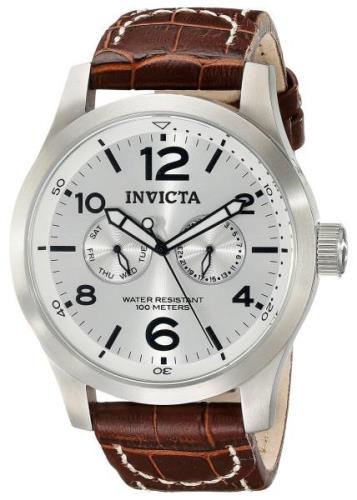 Invicta Herrklocka 0765 II Silverfärgad/Läder Ø48 mm