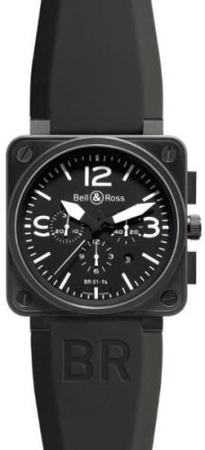 Bell & Ross Herrklocka BR0194-BL-CA BR 01-94 Svart/Gummi Ø46 mm