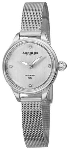 Akribos XXIV Damklocka AK873SS Diamond Silverfärgad/Stål Ø26 mm