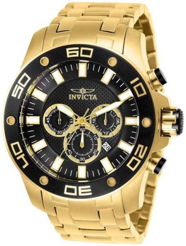 Invicta Herrklocka 26076 Pro Diver Svart/Gulguldtonat stål Ø50 mm