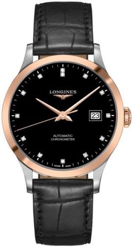 Longines Herrklocka L2.821.5.57.2 Record Svart/Läder Ø40 mm