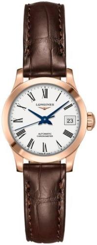 Longines Damklocka L2.320.8.11.2 Record Vit/Läder Ø26 mm