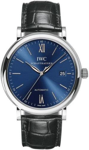 IWC Herrklocka IW356523 Portofino Blå/Läder Ø40 mm