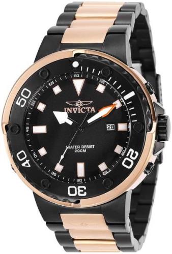 Invicta Herrklocka 29715 Pro Diver Svart/Roséguldstonat stål Ø49 mm