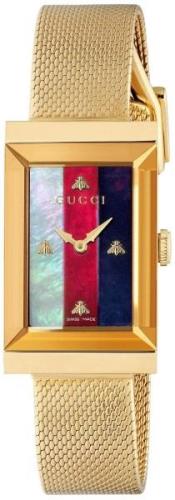 Gucci Damklocka YA147410 G-Frame Flerfärgad/Gulguldtonat stål