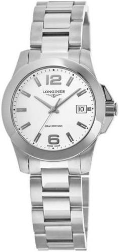 Longines Damklocka L3.377.4.16.6 Conquest Ladies Vit/Stål Ø34 mm