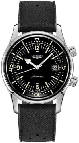 Longines Herrklocka L3.774.4.50.9 Heritage Svart/Gummi Ø42 mm