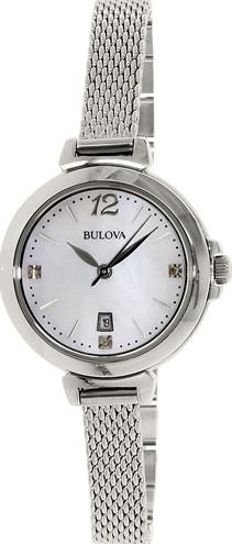 Bulova Damklocka 96P150 Diamond Vit/Stål Ø30 mm