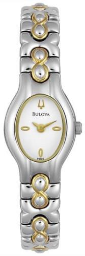 Bulova Damklocka 98T65 Vit/Stål Ø18 mm