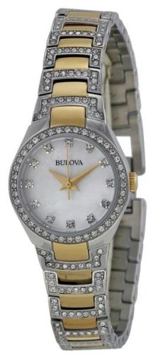 Bulova Damklocka 98L198 Vit/Stål Ø24.5 mm