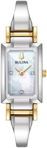 Bulova Damklocka 98P188 Classic Vit/Gulguldtonat stål