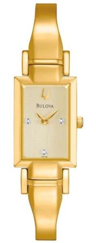 Bulova Damklocka 97P104 Diamond Champagnefärgad/Gulguldtonat stål