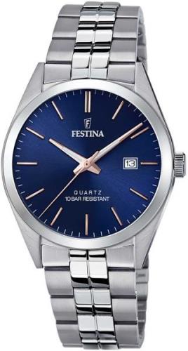 Festina Herrklocka F20437-B Classic Blå/Stål Ø40 mm