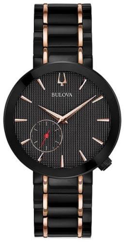 Bulova Herrklocka 98L240 Svart/Roséguldstonat stål