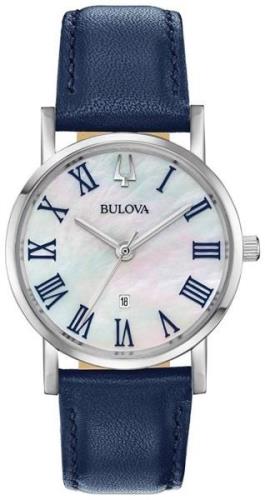 Bulova Damklocka 96M146 Dress Vit/Läder Ø32 mm