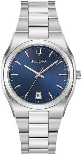 Bulova Damklocka 96M157 Blå/Stål Ø34 mm