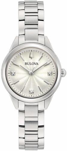 Bulova Damklocka 96P219 Silverfärgad/Stål Ø28 mm