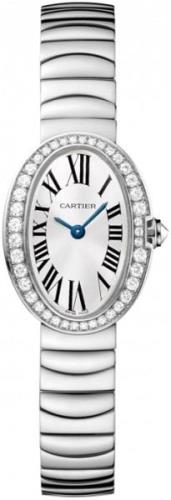 Cartier Damklocka WB520025 Baignoire Silverfärgad/18 karat vitt guld