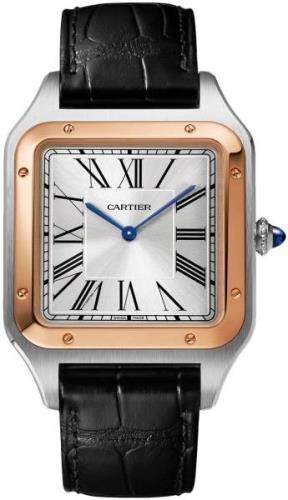 Cartier Herrklocka W2SA0017 Santos Dumont Silverfärgad/Läder