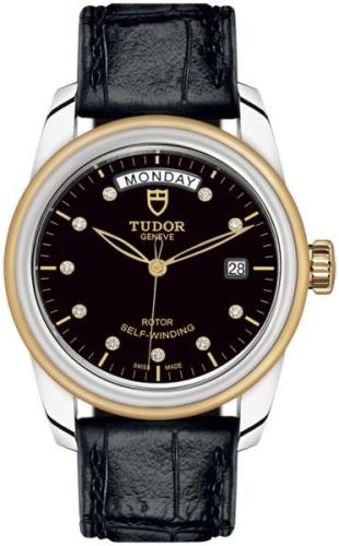 Tudor M56003-0045 Glamour Day-Date Svart/Läder Ø39 mm