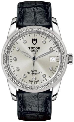 Tudor M55020-0058 Glamour Date Silverfärgad/Läder Ø36 mm