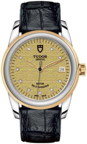 Tudor M55003-0068 Glamour Date Gulguldstonad/Läder Ø36 mm