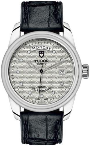 Tudor M56000-0038 Glamour Day-Date Silverfärgad/Läder Ø39 mm