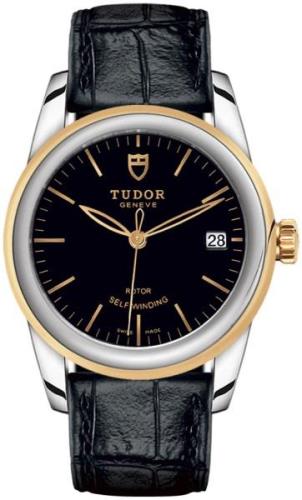 Tudor M55003-0029 Glamour Date Svart/Läder Ø36 mm