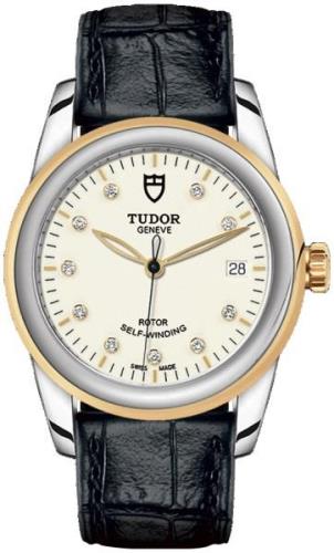 Tudor M55003-0095 Glamour Date Vit/Läder Ø36 mm