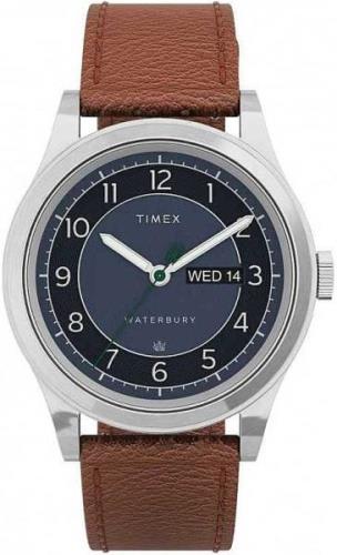 Timex Herrklocka TW2U90400 The Waterbury Blå/Läder Ø40 mm