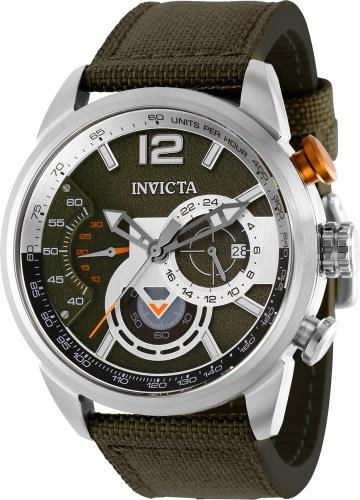 Invicta Herrklocka 39654 Aviator Grön/Textil Ø46 mm