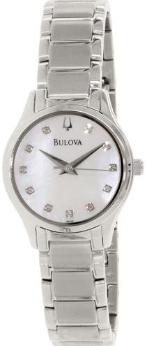 Bulova Damklocka 96P141 Diamond Vit/Stål Ø28 mm