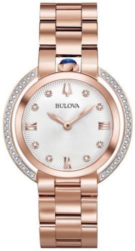 Bulova Damklocka 98R248 Diamond Silverfärgad/Roséguldstonat stål