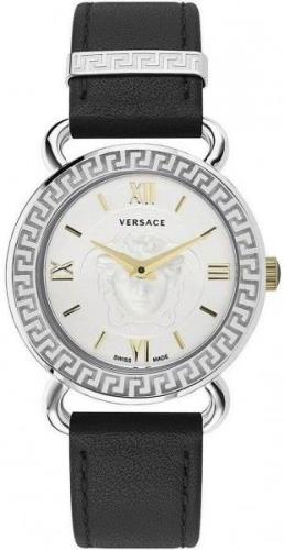 Versace Damklocka VEPU00220 Medusa Silverfärgad/Läder Ø36 mm