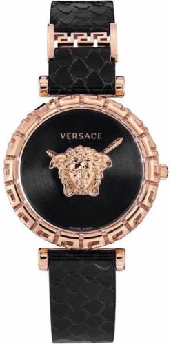 Versace Damklocka VEDV00719 Palazzo Svart/Läder Ø37 mm