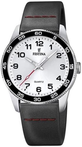 Festina F16906-A Junior Silverfärgad/Läder Ø34 mm