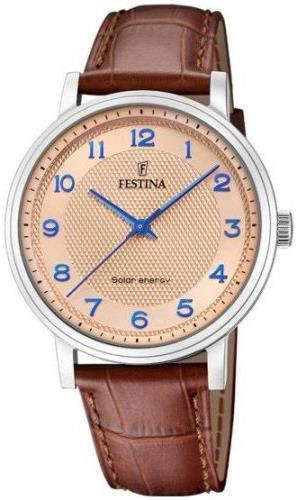 Festina Herrklocka F20660-2 Petite Roséguldstonad/Läder Ø41 mm