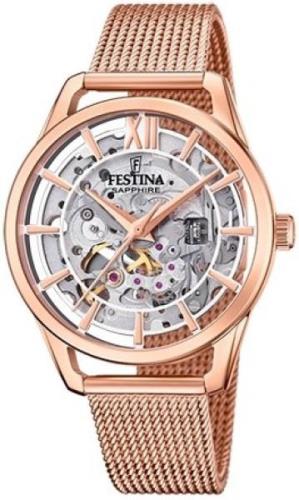 Festina Damklocka F20628-2 Classic Skelettskuren/Roséguldstonat